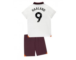 Manchester City Erling Haaland #9 Gostujuci Dres za Dječji 2023-24 Kratak Rukavima (+ kratke hlače)